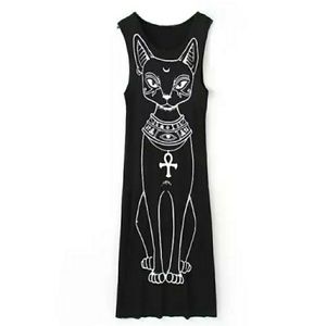 Egyptian cat maxi dress